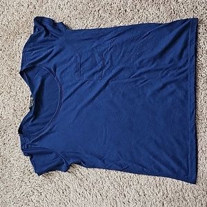 Forever 21 women's small blue and gold dotted top